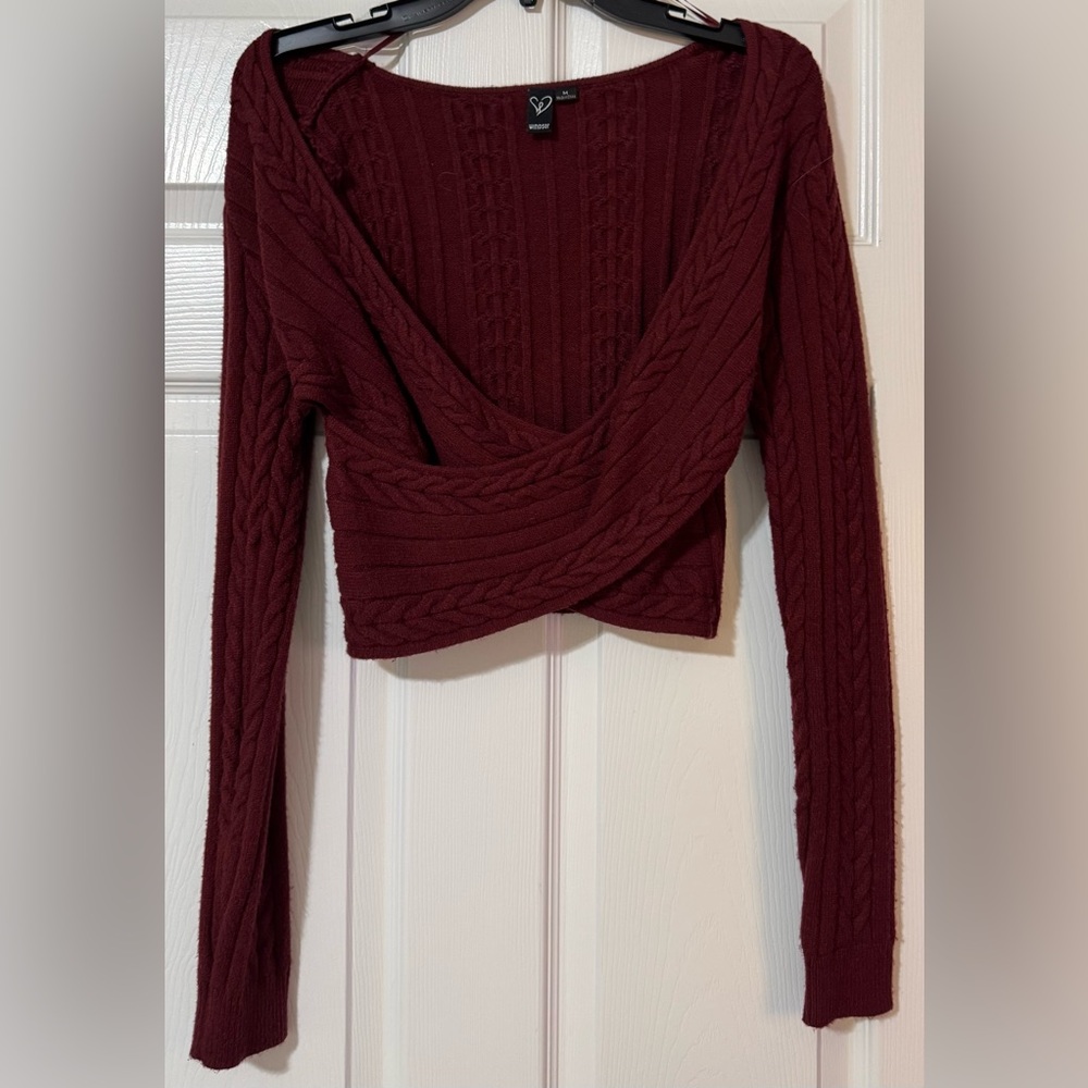 Windsor Off-the-Shoulder Sweater with Deep V Neck